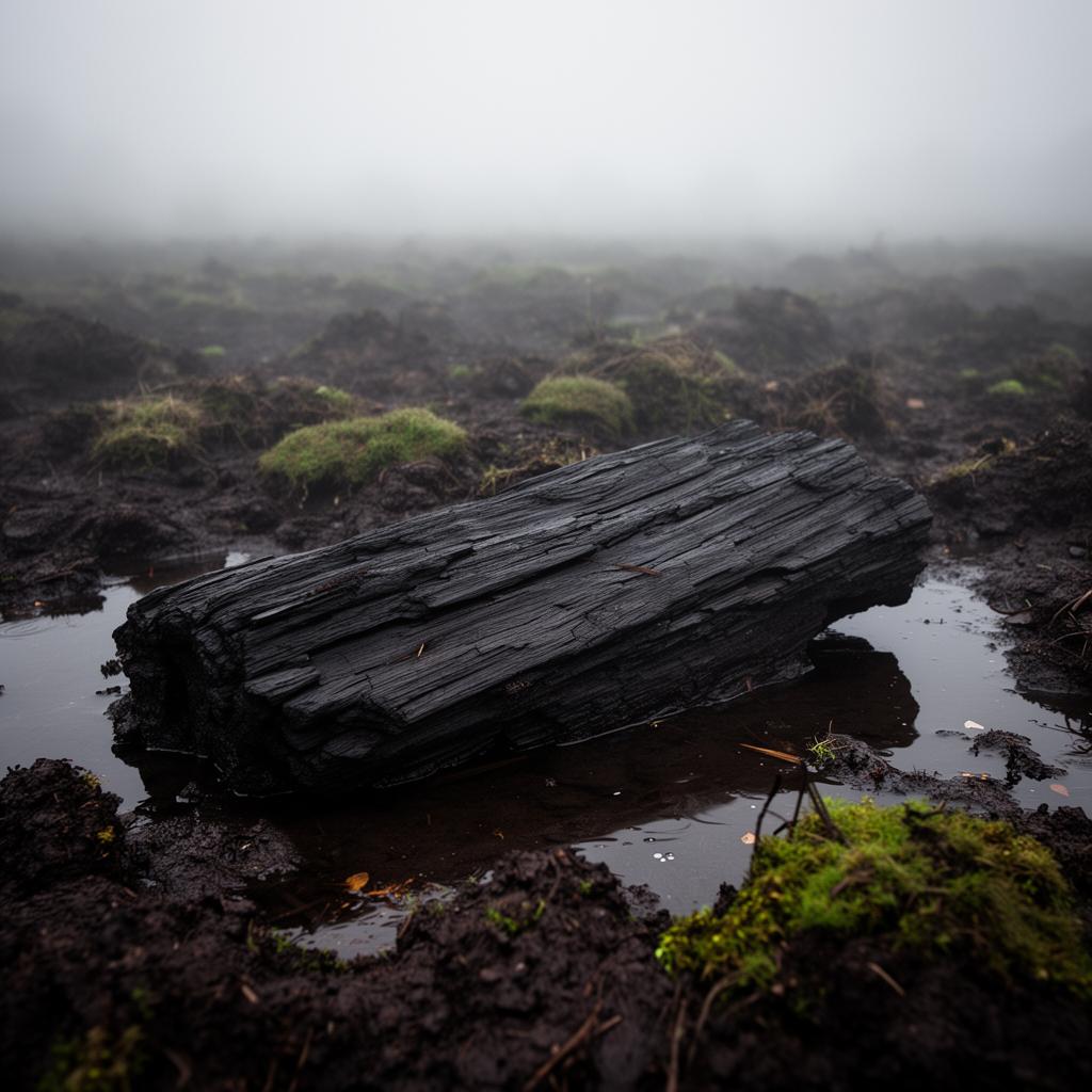 Bog oak billet in Irish peat